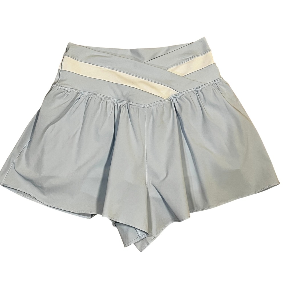 Yogalicious Lightstreme Fiona Shorts S Blue Crossover Waist Skort Pastel Cute